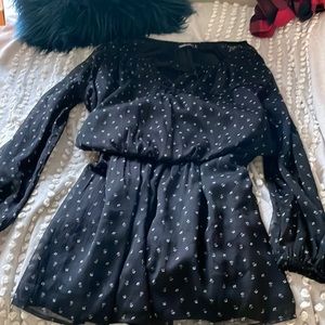 Abercrombie and Fitch Black Long Sleeve Mini Dress Size Large **WORN ONCE